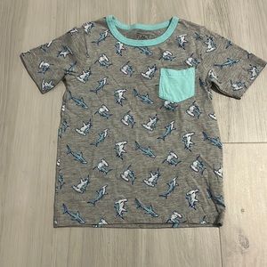 The Children’s Place Grey and Blue Shark T-Shirt Toddler 4T